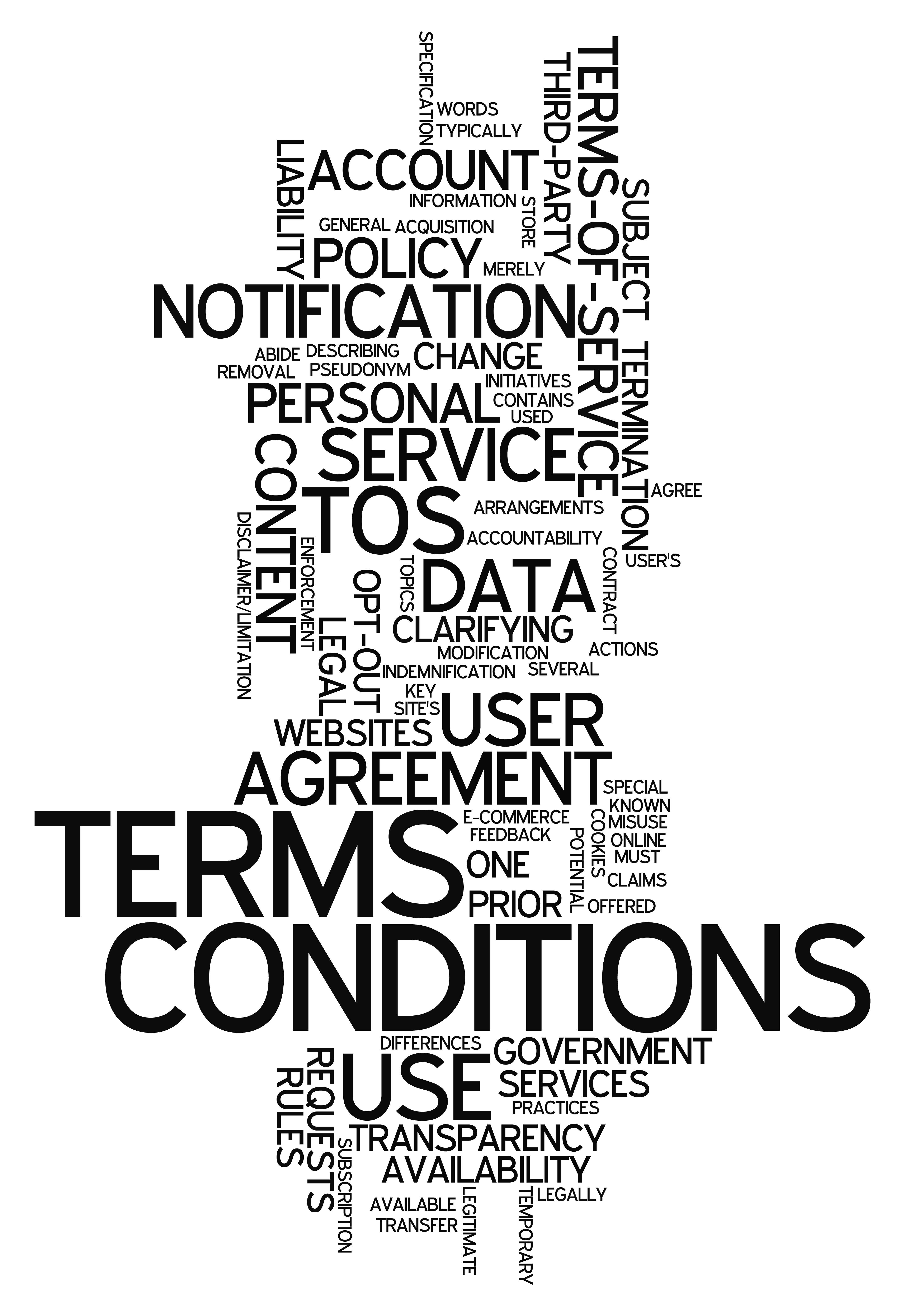 Word Cloud "Terms and Conditions"